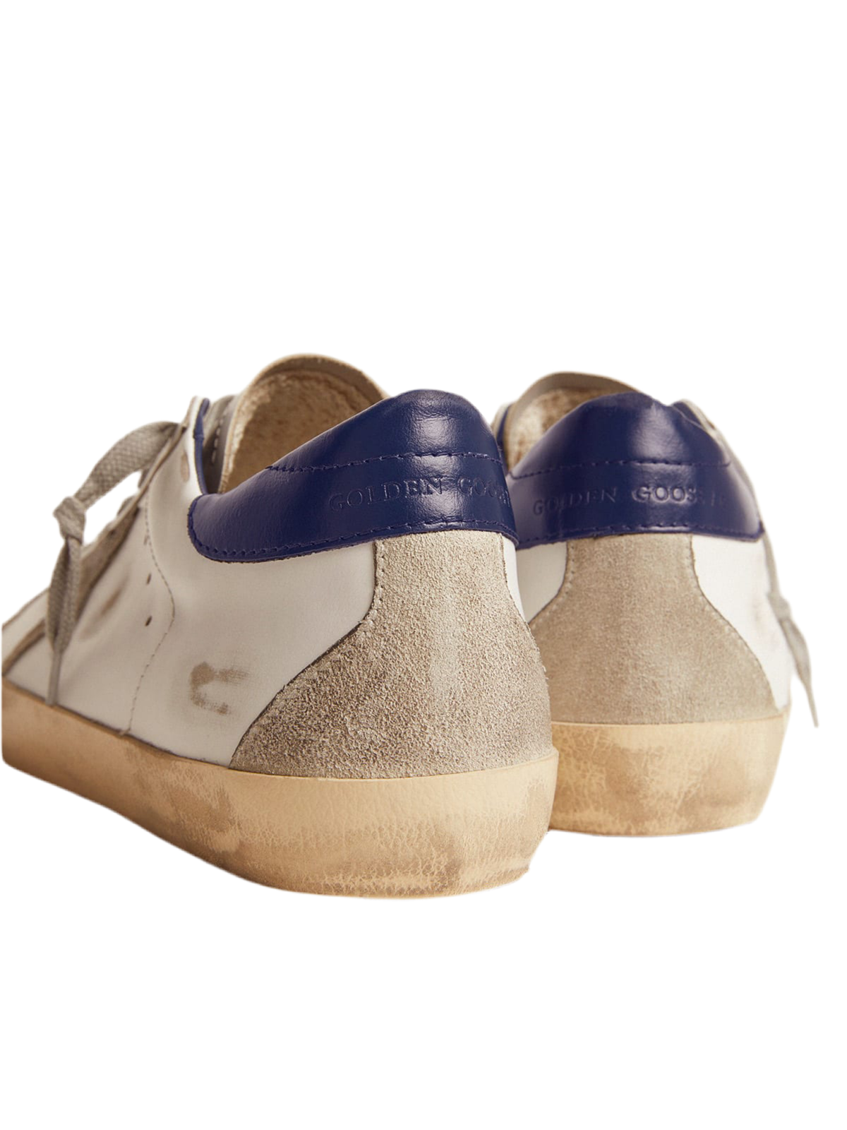 Golden Goose Super-Star – White Royal Blue Grey Suede Patch