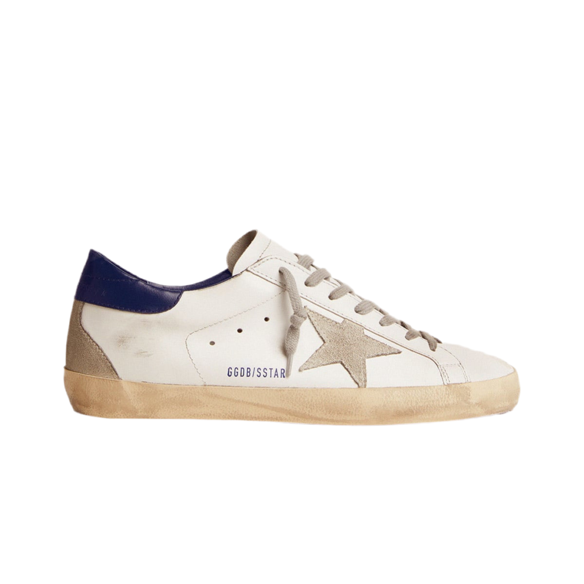 Golden Goose Super-Star – White Royal Blue Grey Suede Patch