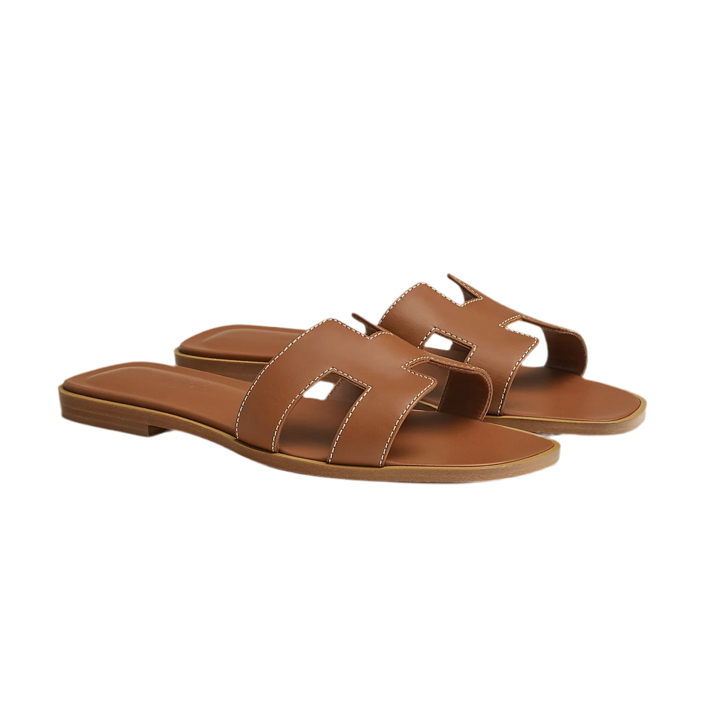 Hermes Sandal Flat Oran Gold Box Calfskin | Mightychic