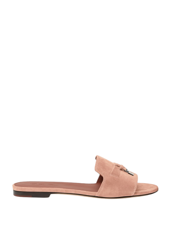 Loro Piana Charms Sandal Suede Goatskin Precious Rose