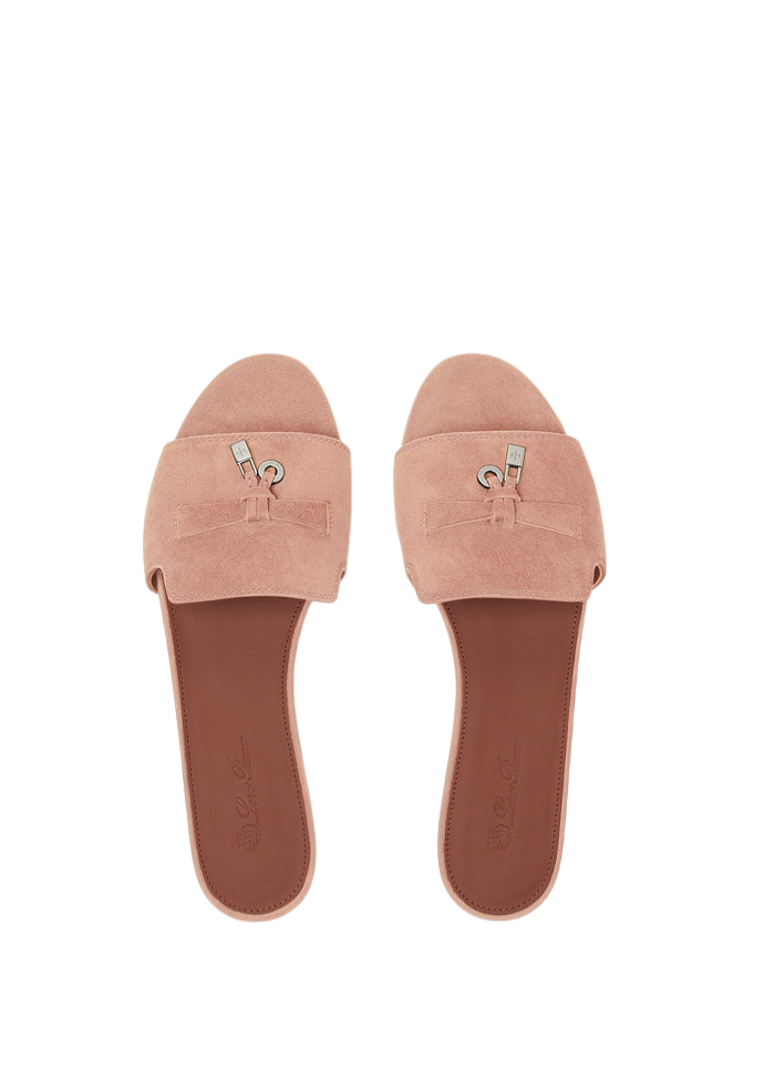 Loro Piana Charms Sandal Suede Goatskin Precious Rose