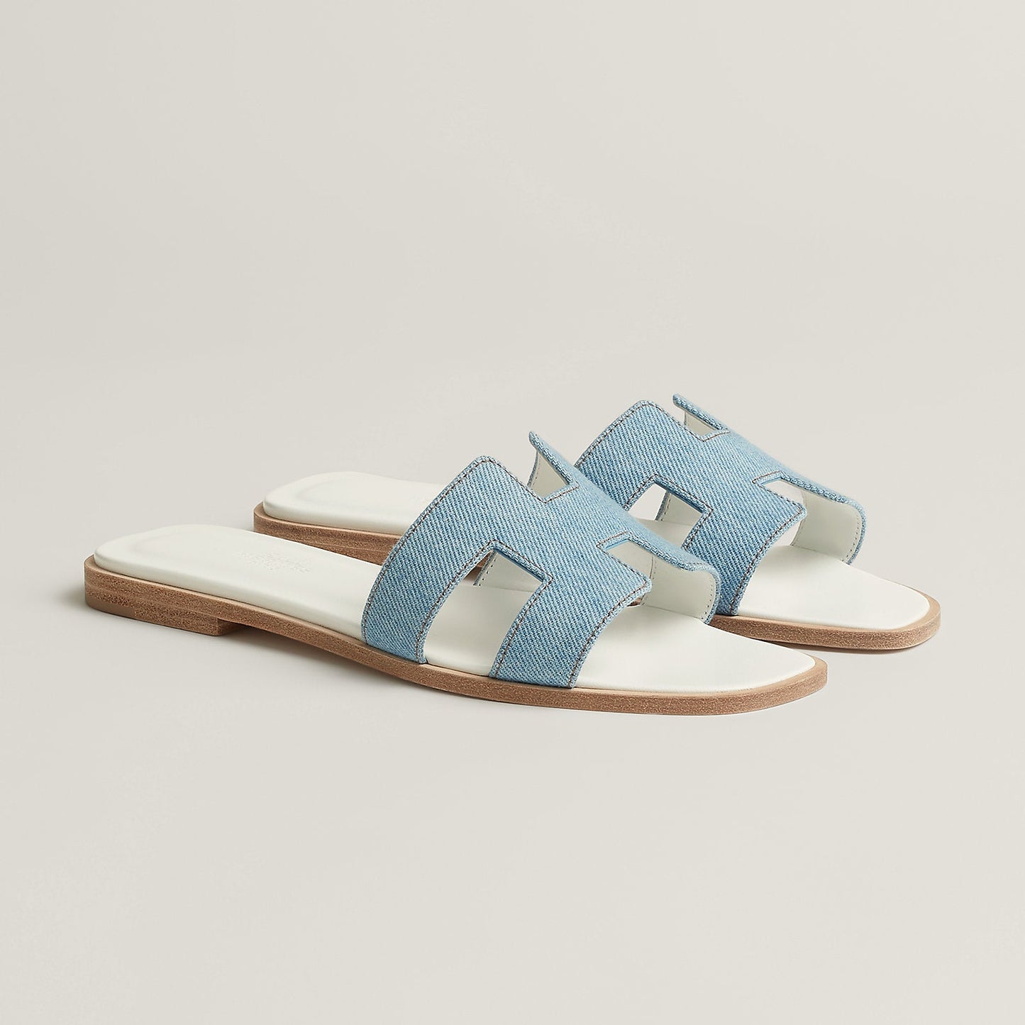 Hermes Oran Sandal Bleu/Clair