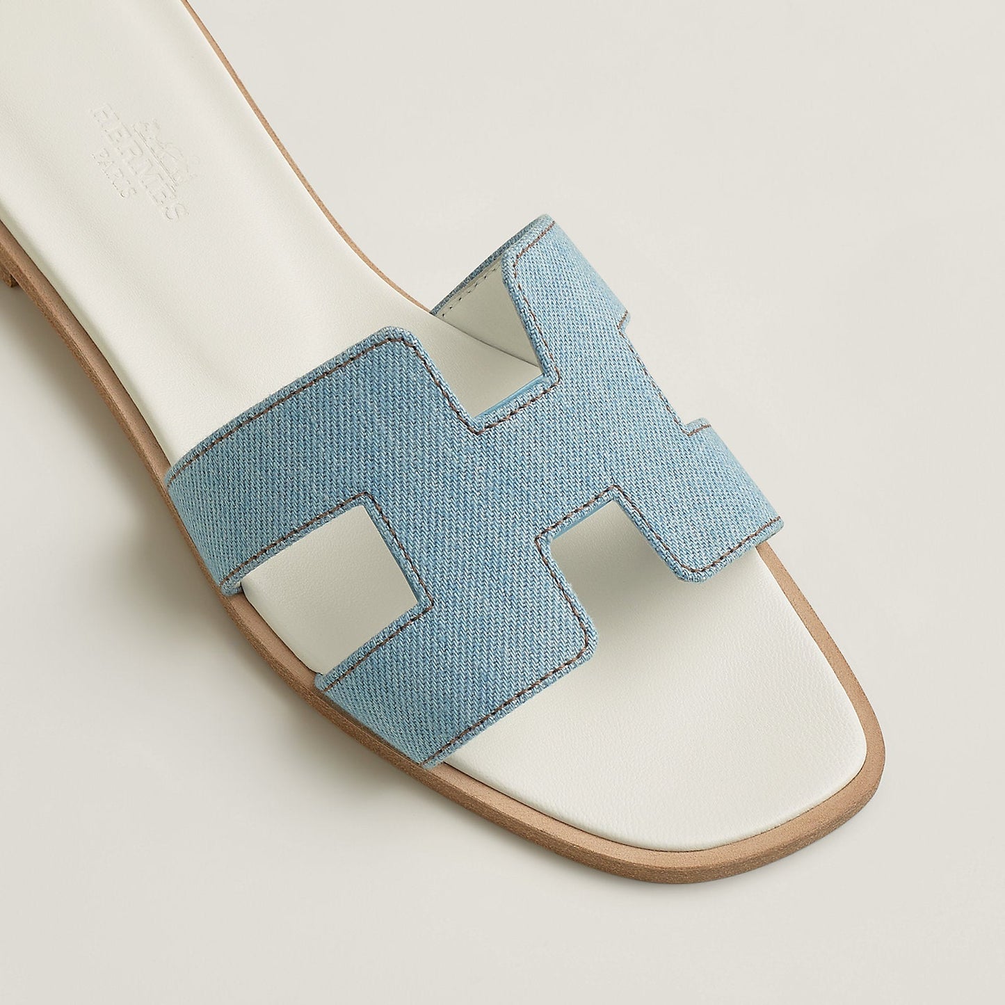 Hermes Oran Sandal Bleu/Clair