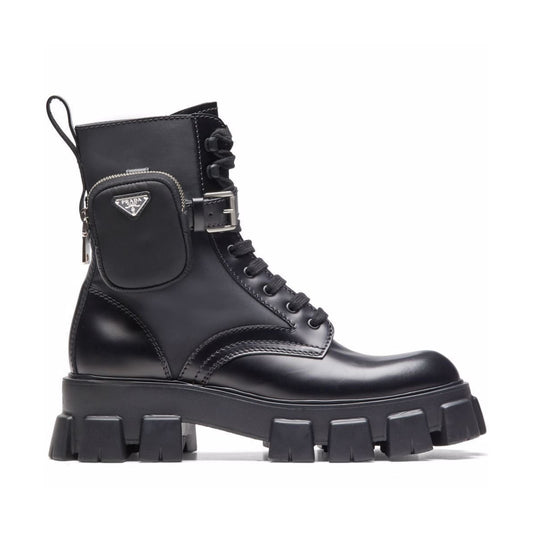 Prada Moonlith pouch-detail Ankle Boots Black