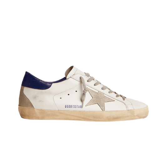 Golden Goose Super-Star – White Royal Blue Grey Suede Patch