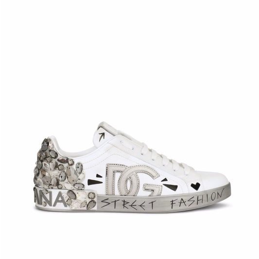 Portofino Leather Low Top Sneaker Silver