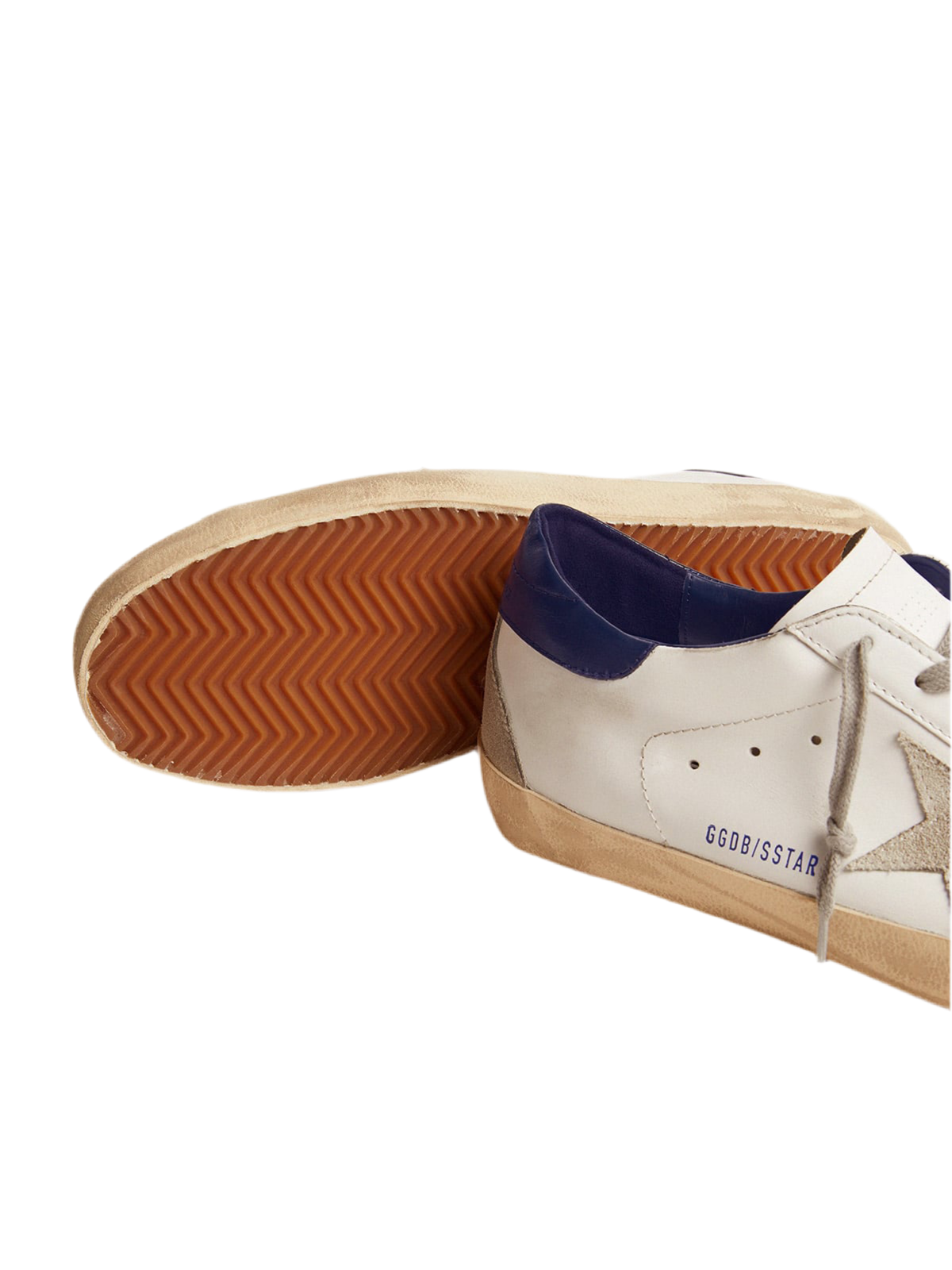 Golden Goose Super-Star – White Royal Blue Grey Suede Patch