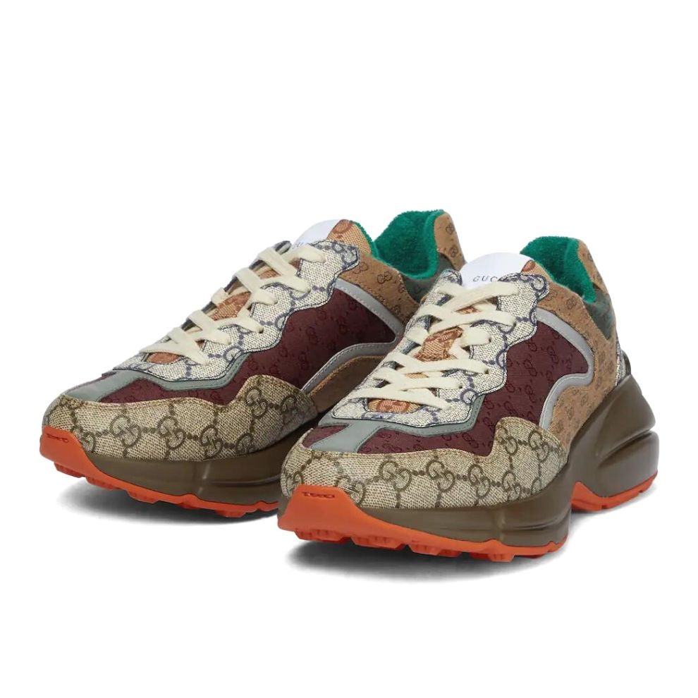 Gucci Multicolor Canvas and Leather Rhyton Sneakers