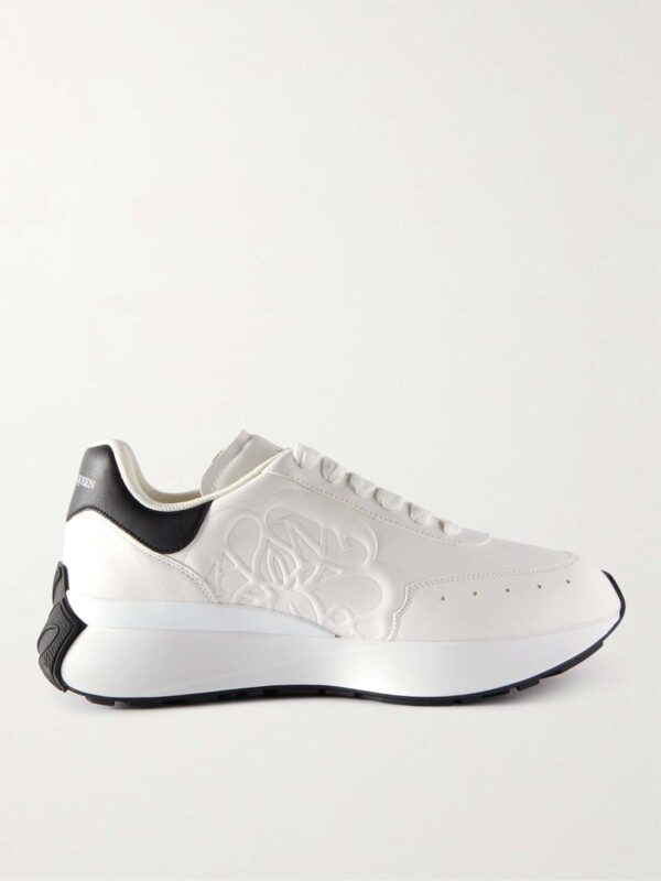 ALEXANDER MCQUEEN Sprint Runner Exaggerated-Sole Logo-Embossed Leather Sneakers