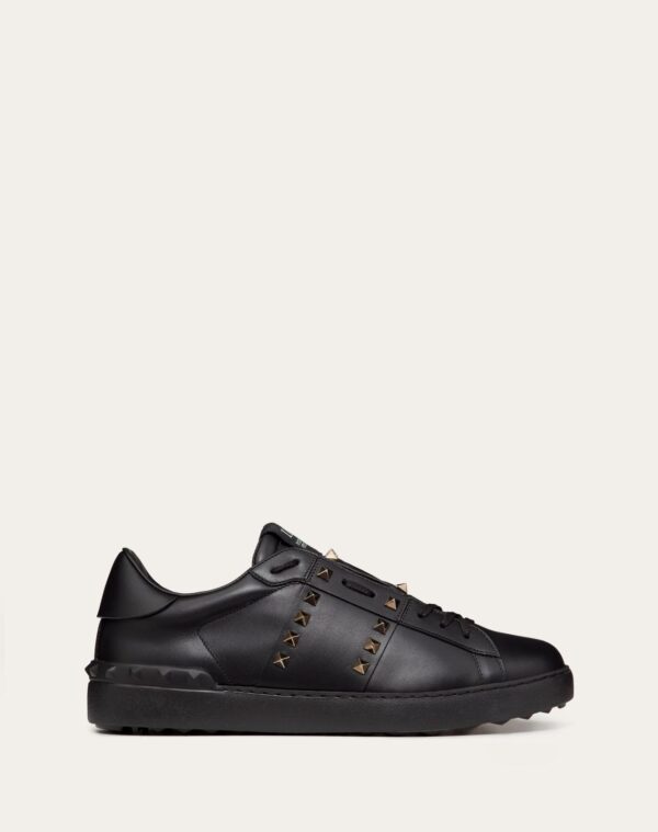 VALENTINO ROCKSTUD UNTITLED SNEAKER IN CALFSKIN LEATHER Black Stras