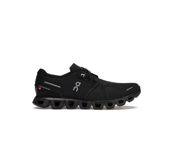 On Running Cloud 5 Speed Lace Up Mesh Running Shoes in Black